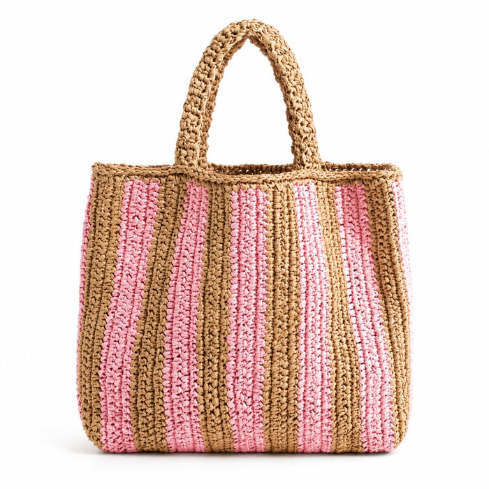 Comillas - Raffia Tote Bag, front view on white background