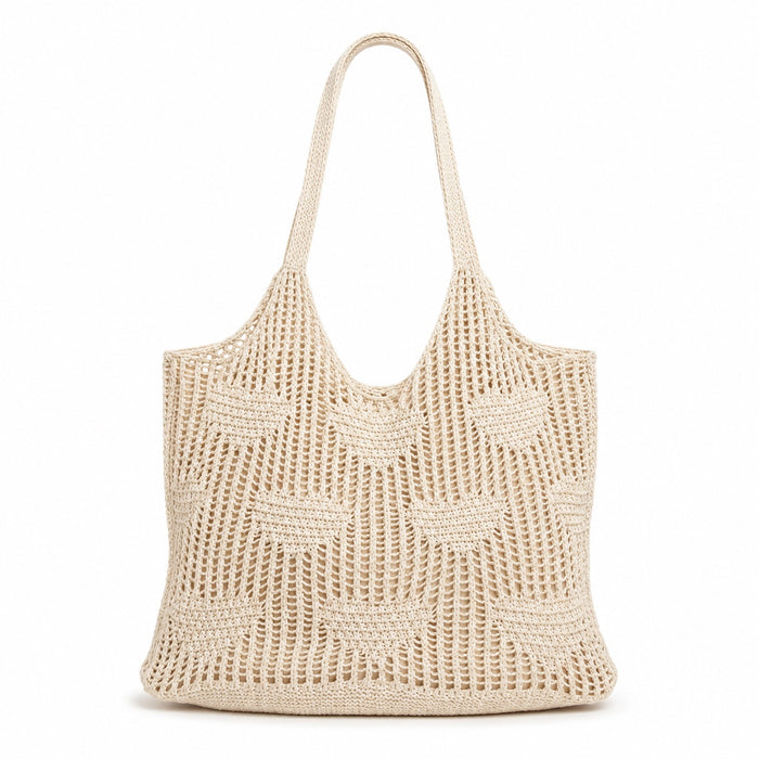 Corfu - Straw Shoulder Bag, front view on white background