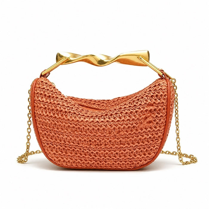 Ericeira - Rattan Crossbody Bag, front view on white background