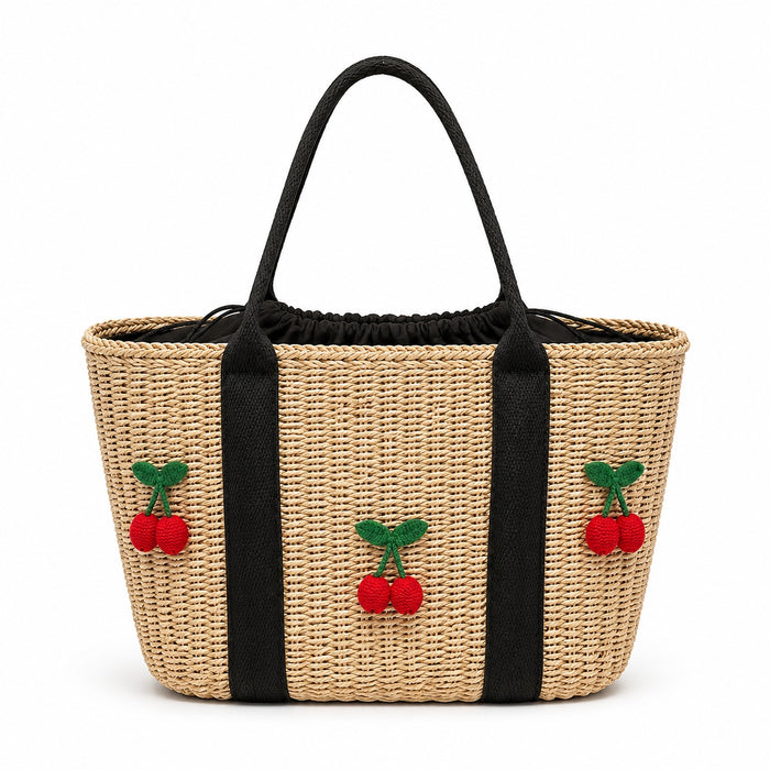 Gassin - Straw Beach Tote, front view on white background