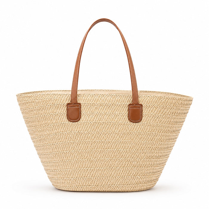 Kardamyli - Straw Beach Tote, front view on white background