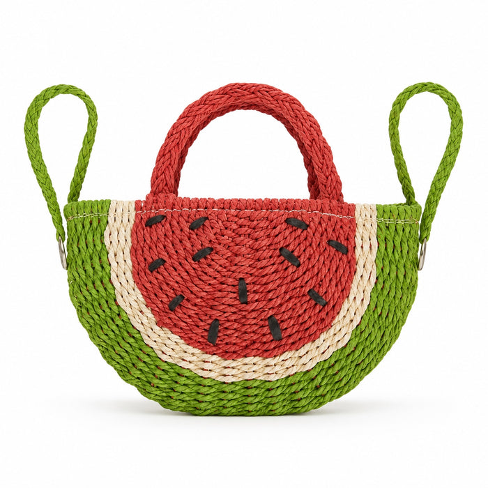Lipari - Straw Crossbody Bag, front view on white background