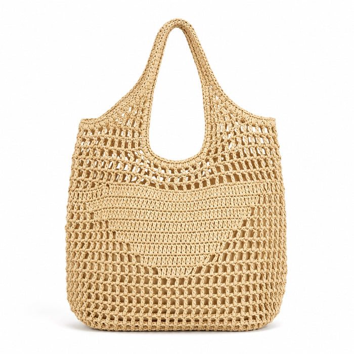 Mondello - Rattan Tote Bag, front view on white background
