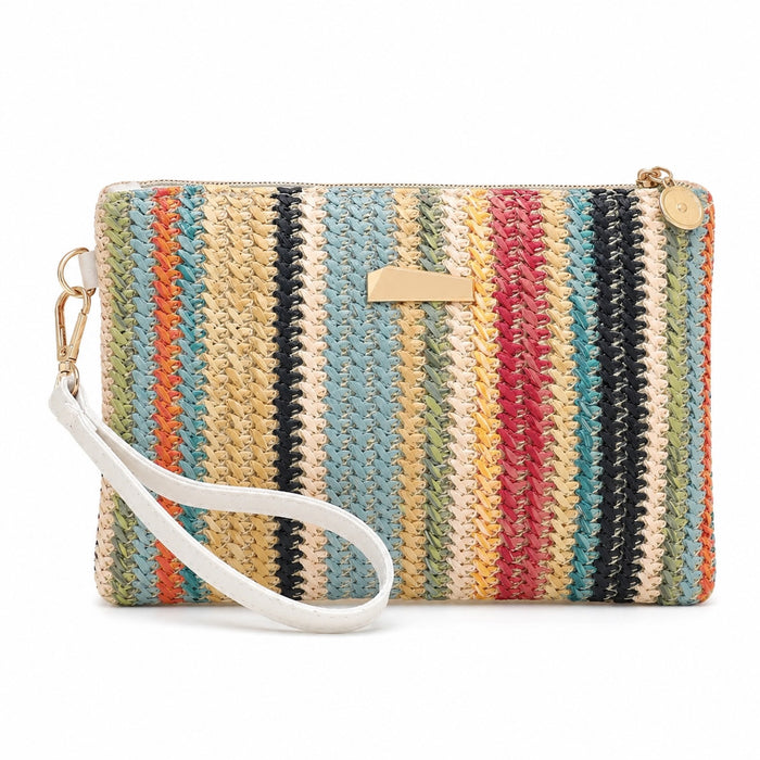 Naxos - Straw Clutch, front view on white background