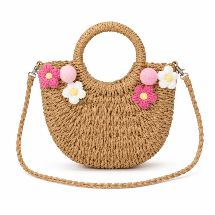Pag - Raffia Clutch, front view on white background