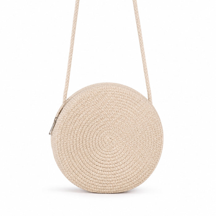 Portovesme - Straw Crossbody Bag, front view on white background