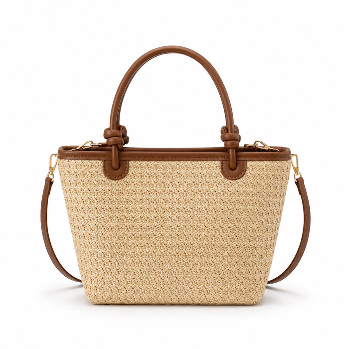 Recco - Straw Crossbody Bag, front view on white background