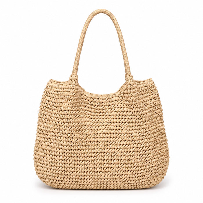 Scilla - Crochet Tote Bag, front view on white background