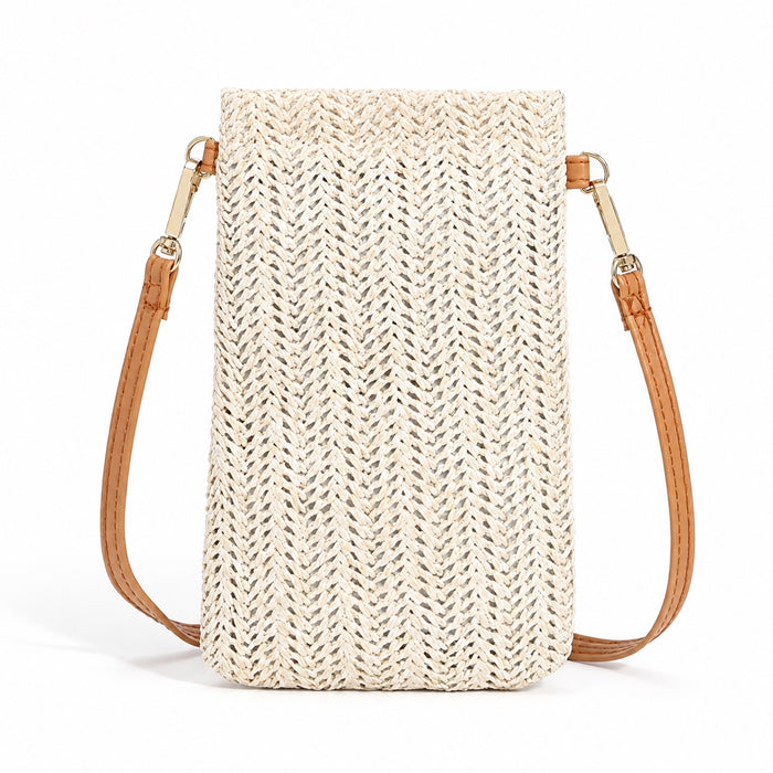 Soller - Straw Clutch, front view on white background