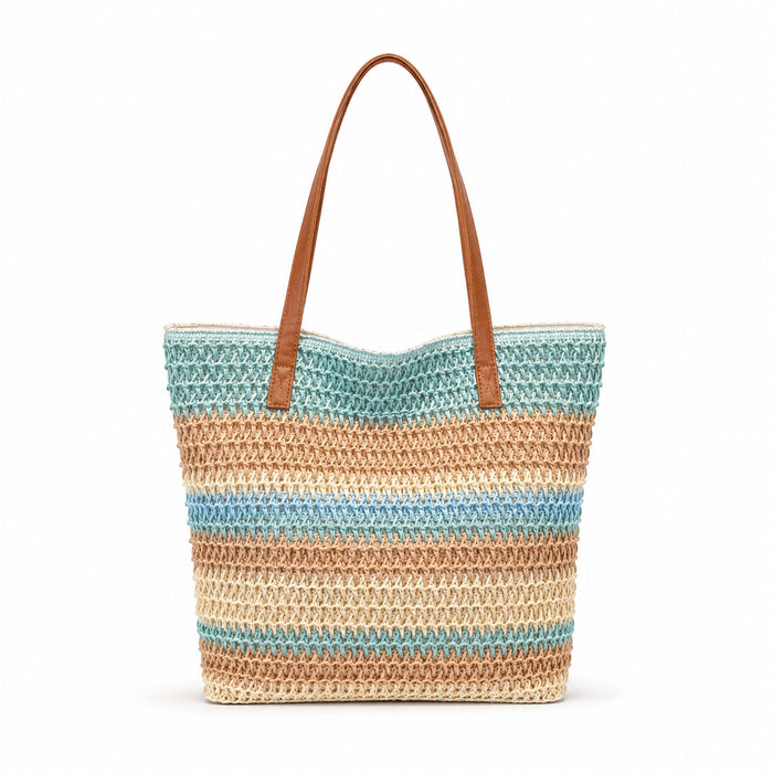 Tinos - Straw Beach Tote, front view on white background