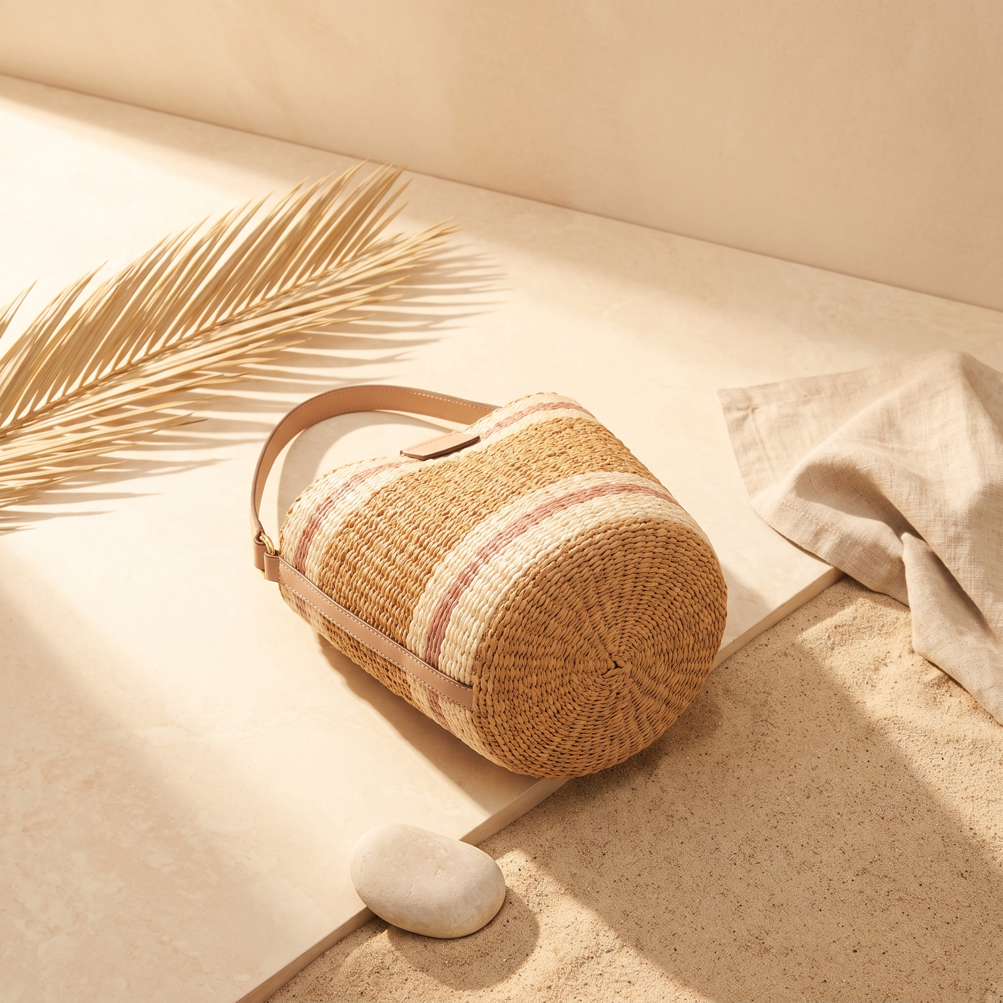 Round Bucket Straw Bags