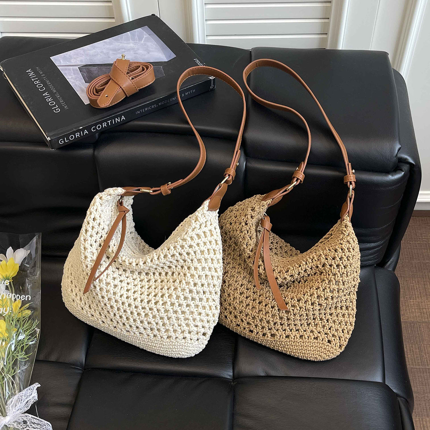 Handheld Shoulder-worn Casual Woven Crossbody Bag
