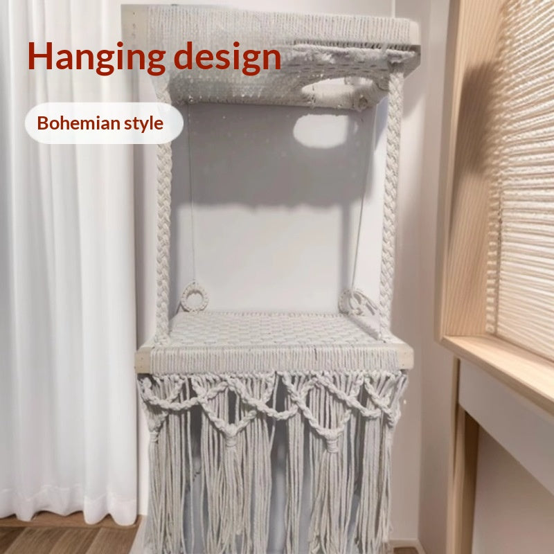 Bohemian-style Cotton Rope Hand-woven Pet Hammock Basket Pet Bed