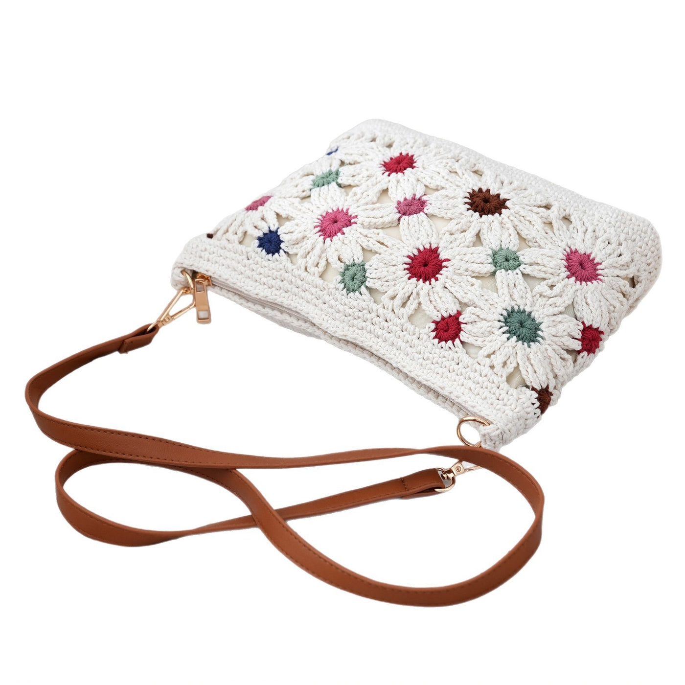 Single-Shoulder Crossbody Straw Bag For Vacation