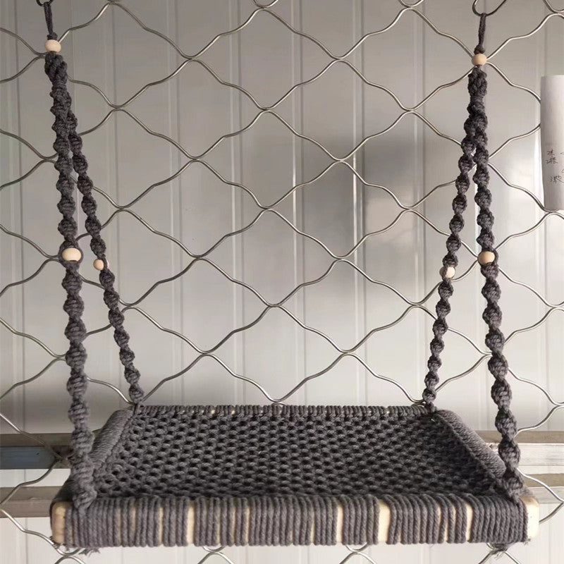 Bohemian-style Cotton Rope Hand-woven Pet Hammock Basket Pet Bed