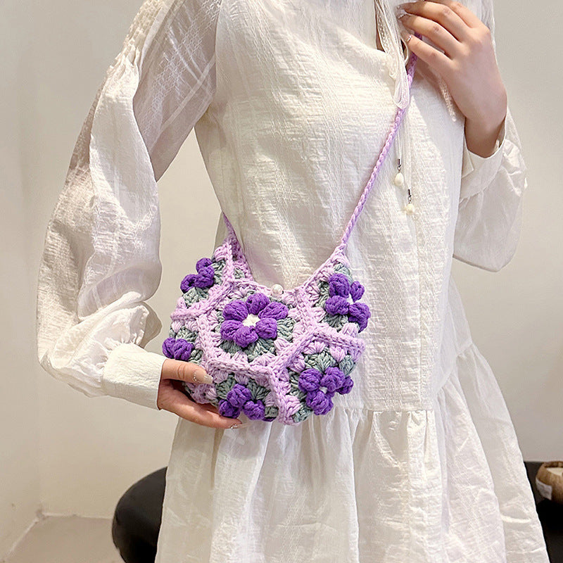 Simple And Cute Handmade Woven Crossbody Bag