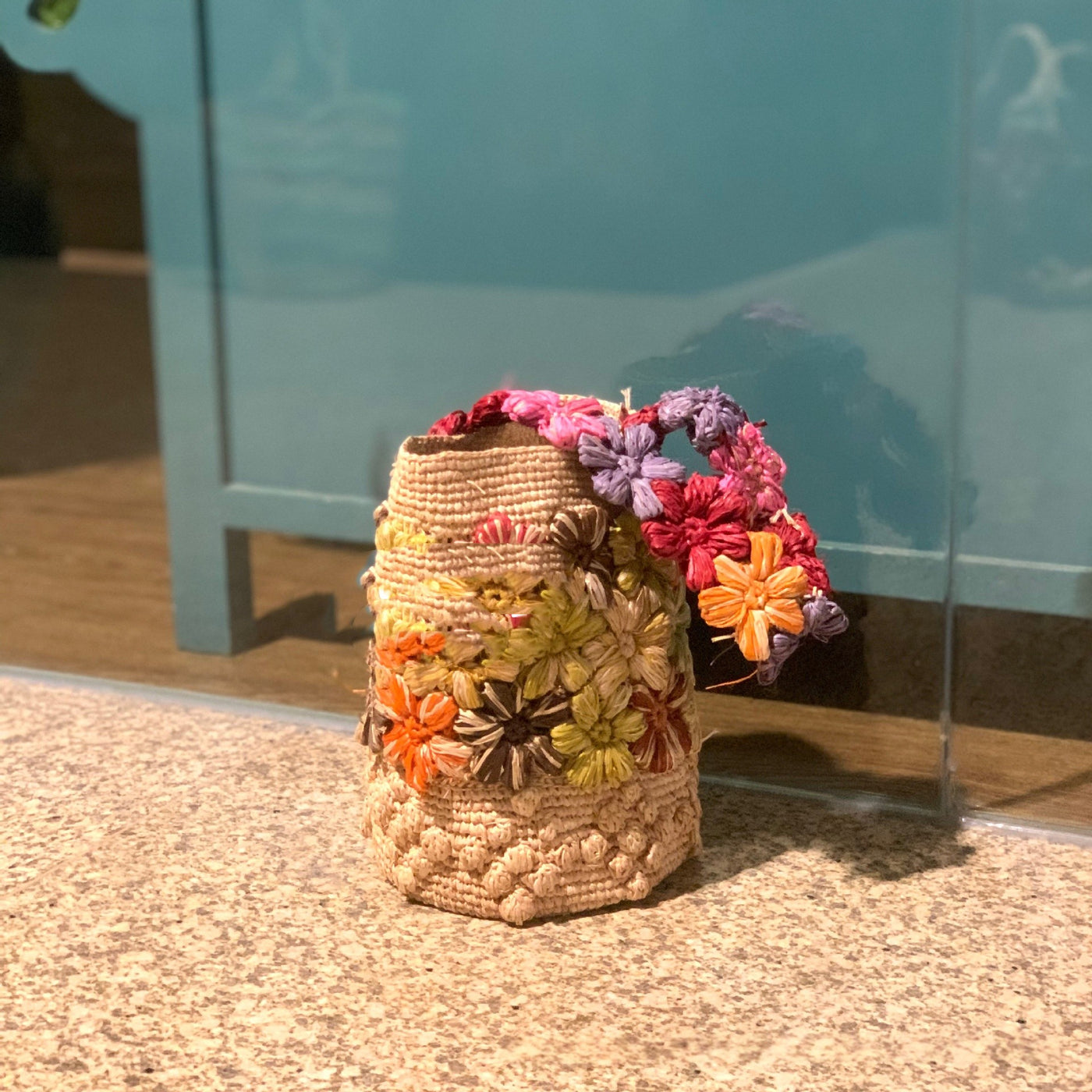 High-quality Raffia Shoulder Bag With Color-blocking