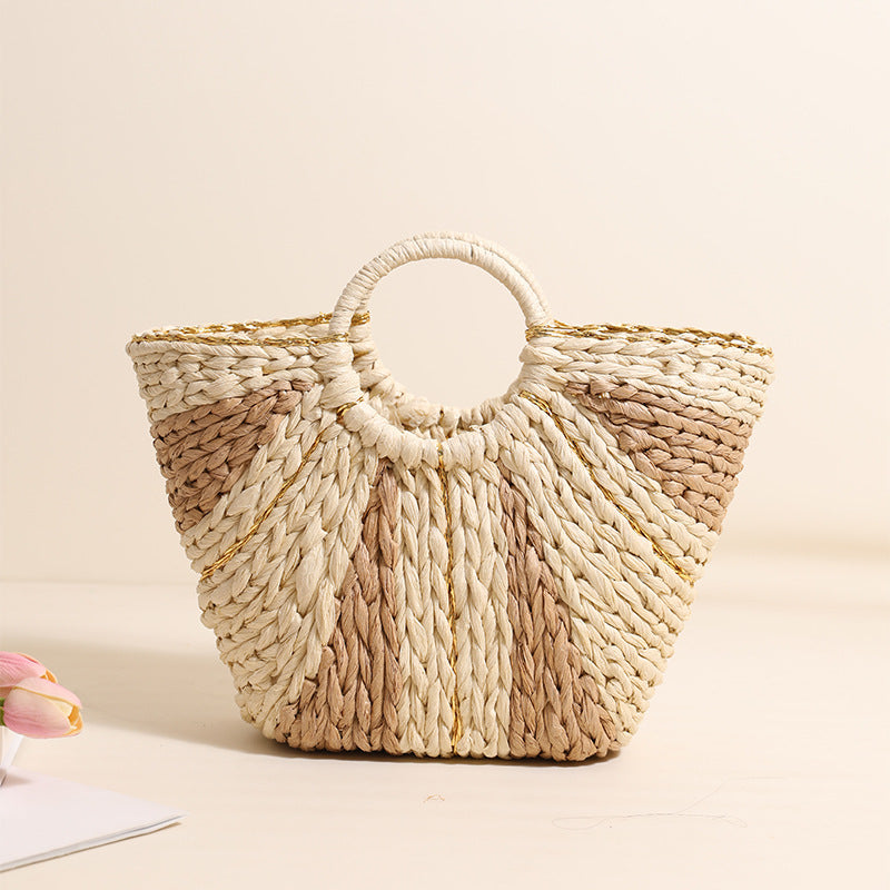 Fresh-style Large-capacity Handheld Straw Woven Bag