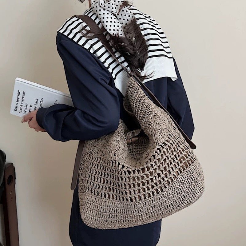 Original High-End Crochet Large-Capacity Straw Crossbody Bag