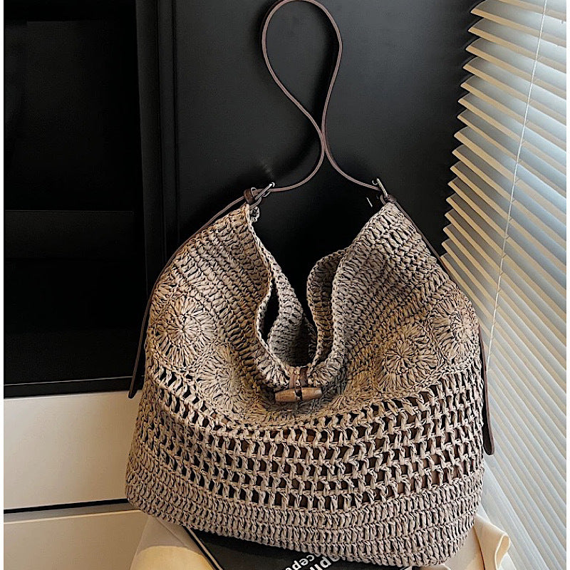 Original High-End Crochet Large-Capacity Straw Crossbody Bag