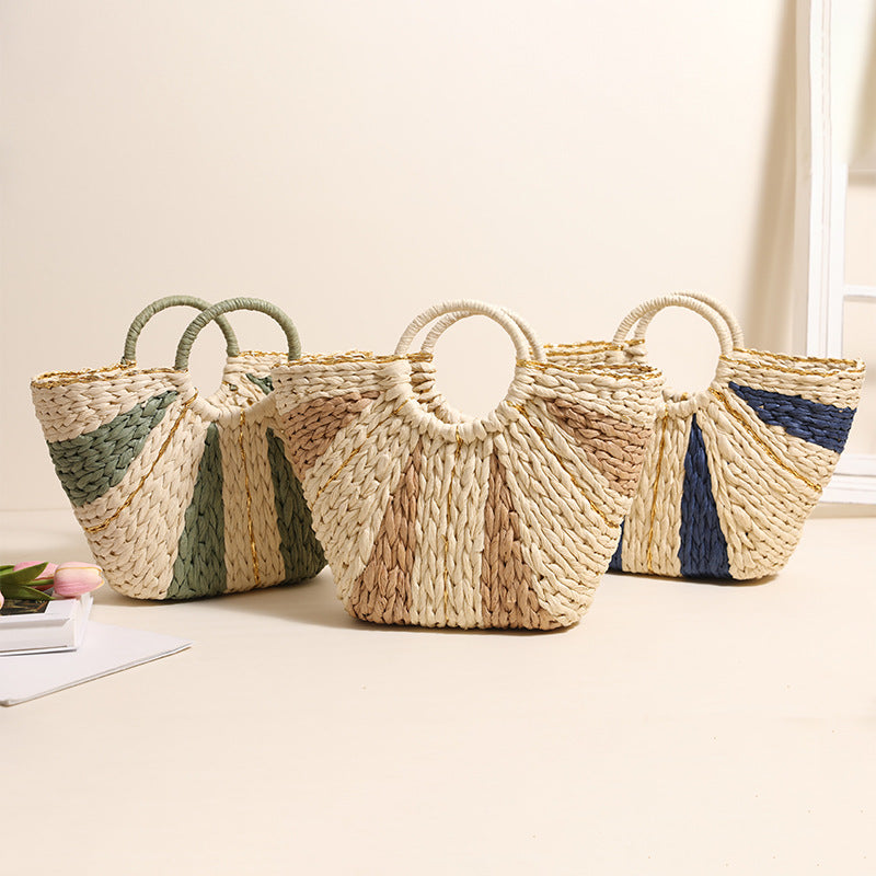 Fresh-style Large-capacity Handheld Straw Woven Bag