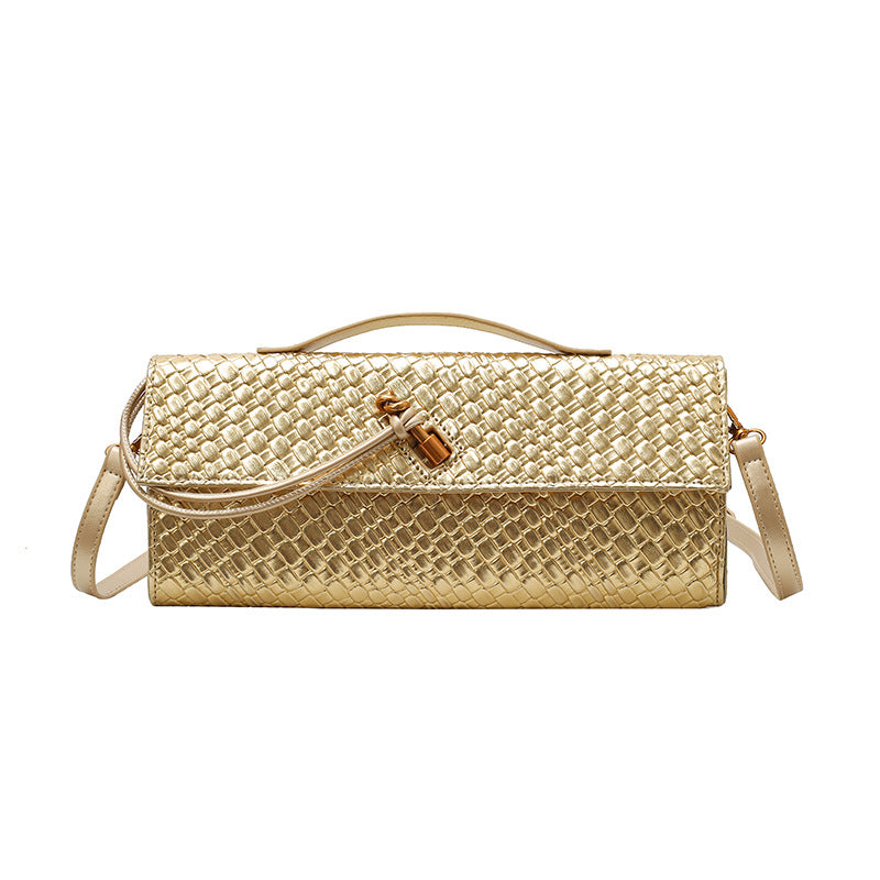 Womens Woven Soft Leather Shoulder Crossbody Bag