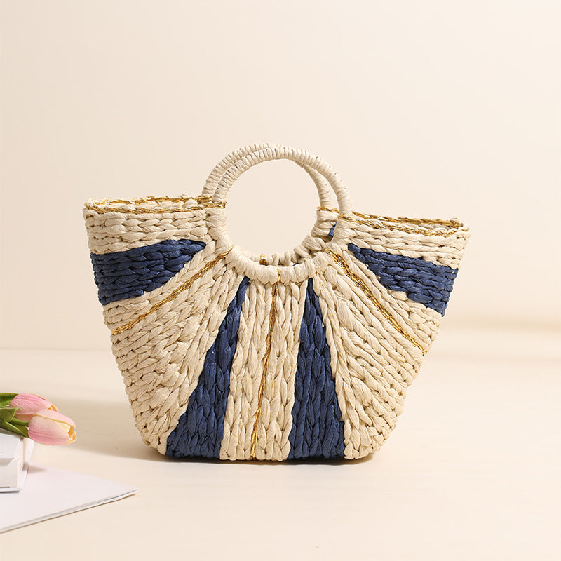 Fresh-style Large-capacity Handheld Straw Woven Bag