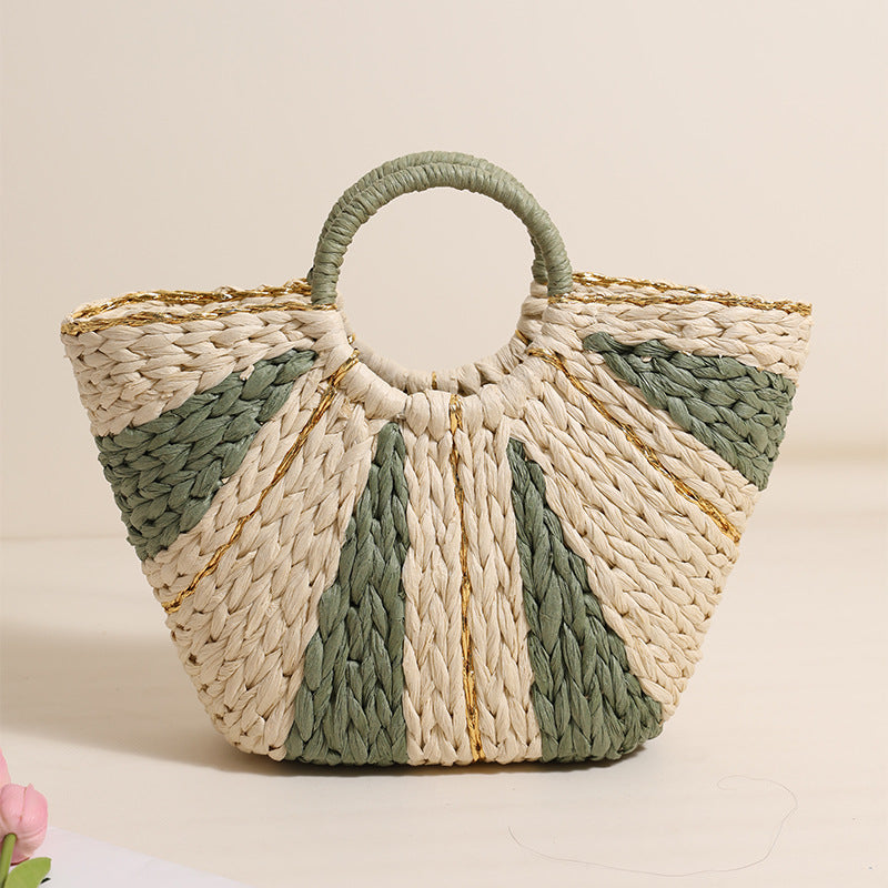 Fresh-style Large-capacity Handheld Straw Woven Bag