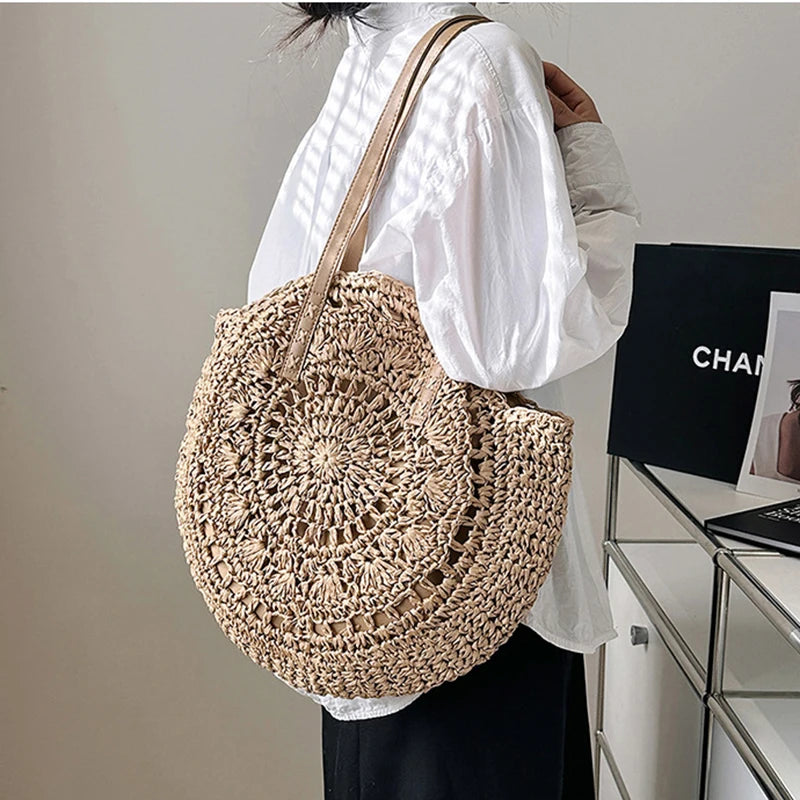 Zoagli - Round Straw Bag