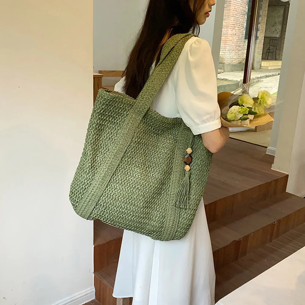 Cervo - Straw Tote Bag