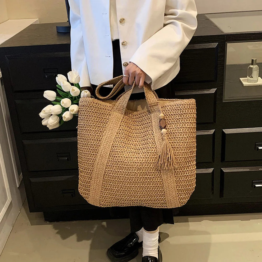 Cervo - Straw Tote Bag