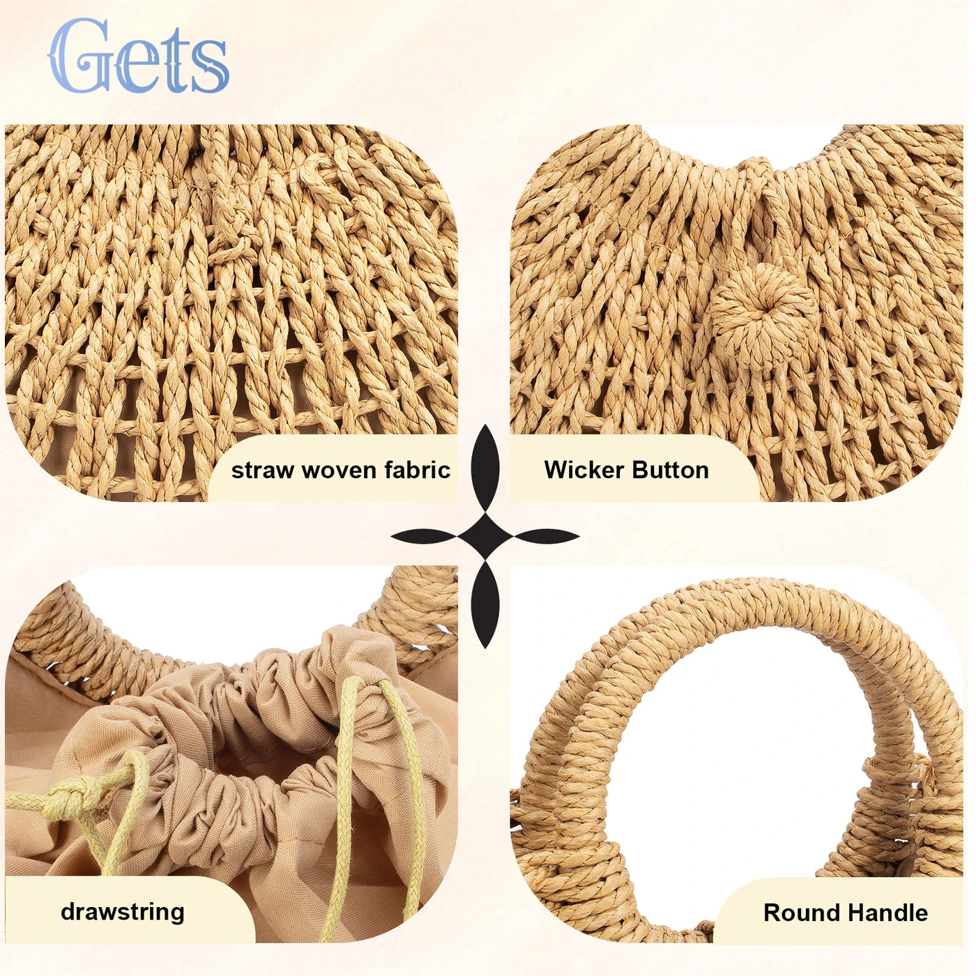 Agropoli - Round Rattan Bag