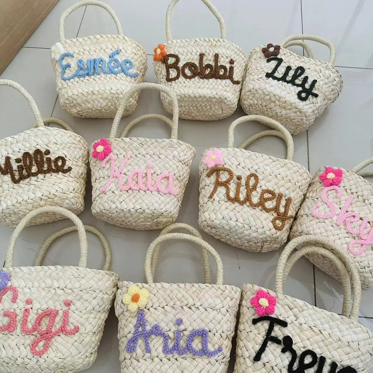 Split - Straw Bucket Bag