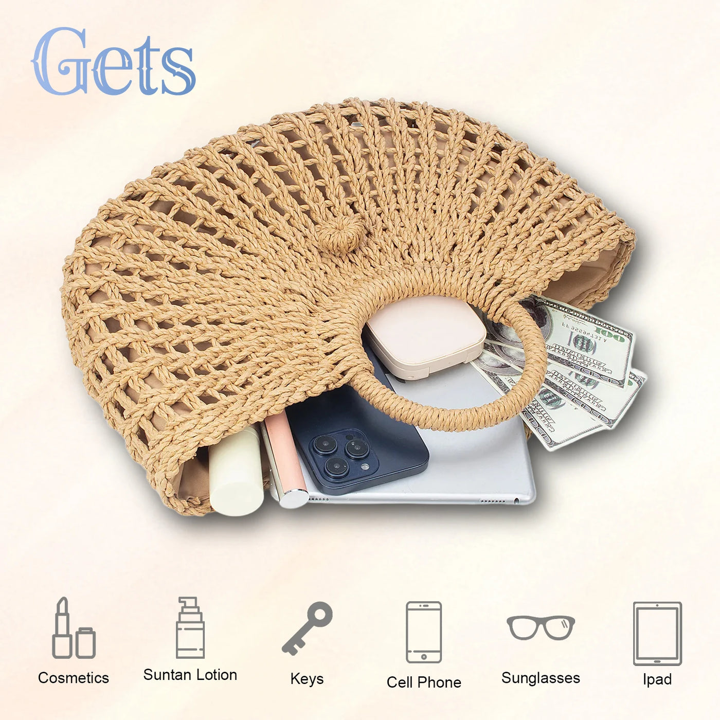 Agropoli - Round Rattan Bag
