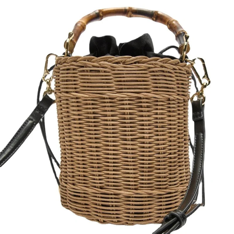 Menton - Rattan Bucket Bag