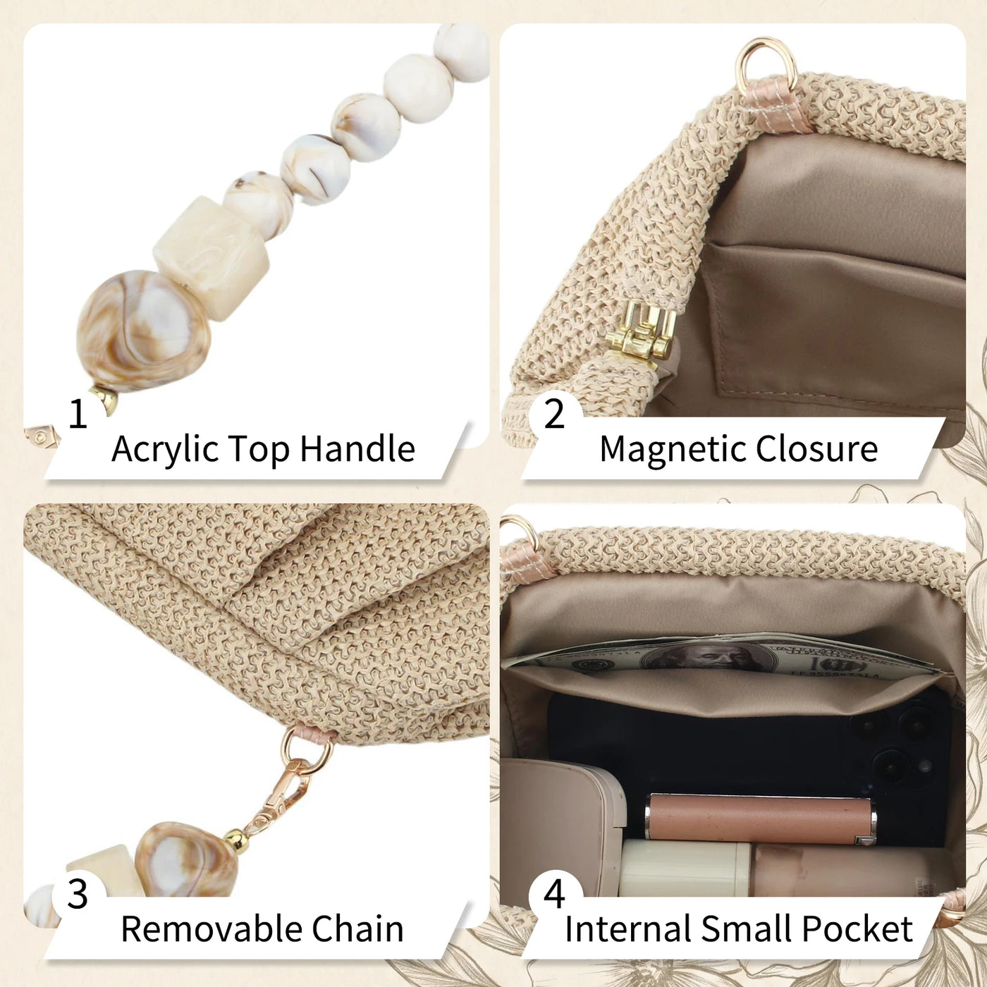 Olbia - Straw Clutch
