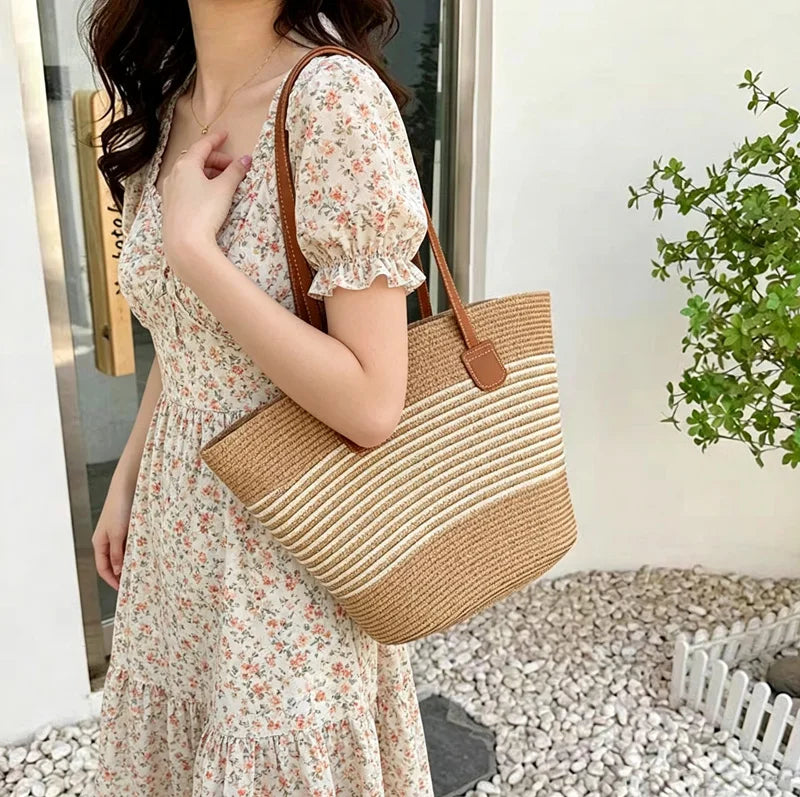 Elounda - Straw Beach Tote