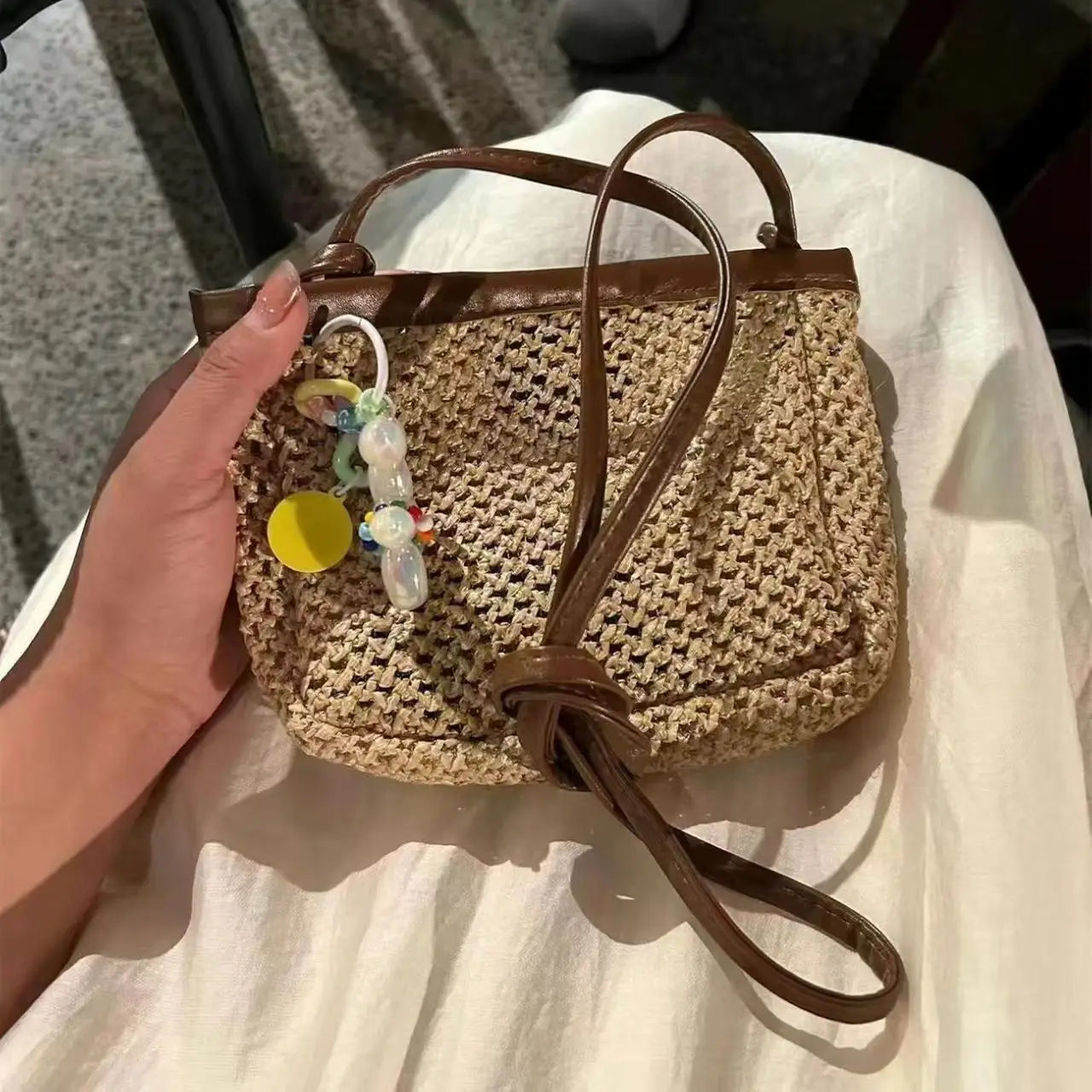 Portinatx - Straw Crossbody Bag in Only Bag