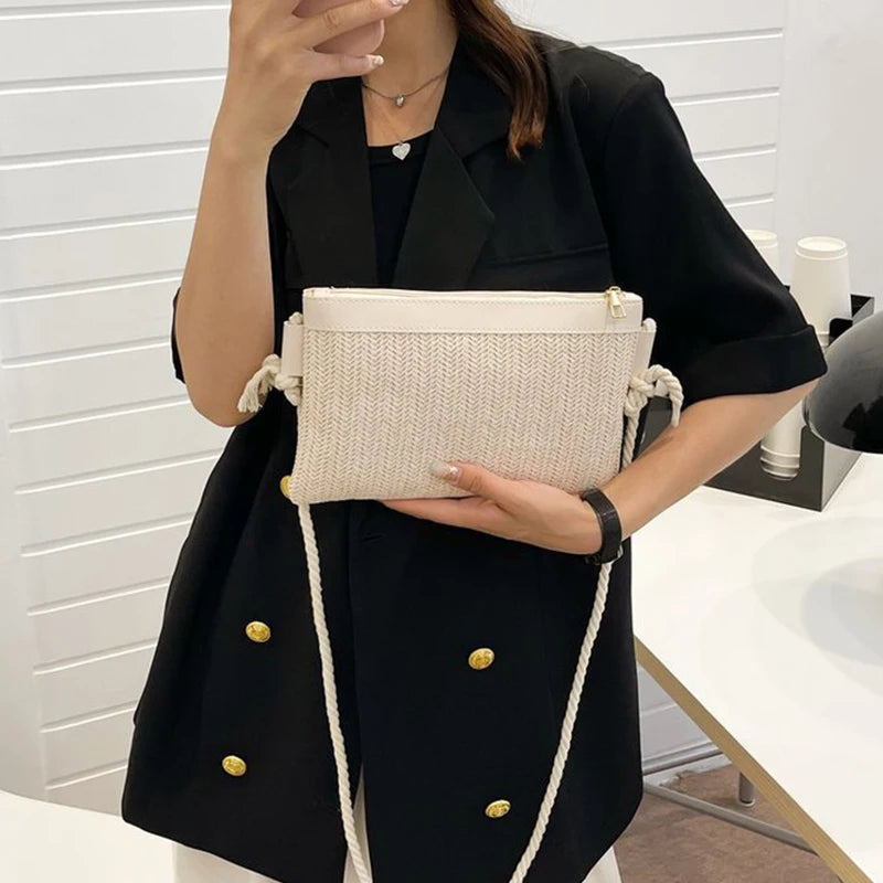 Krk - Rattan Crossbody Bag in Beige