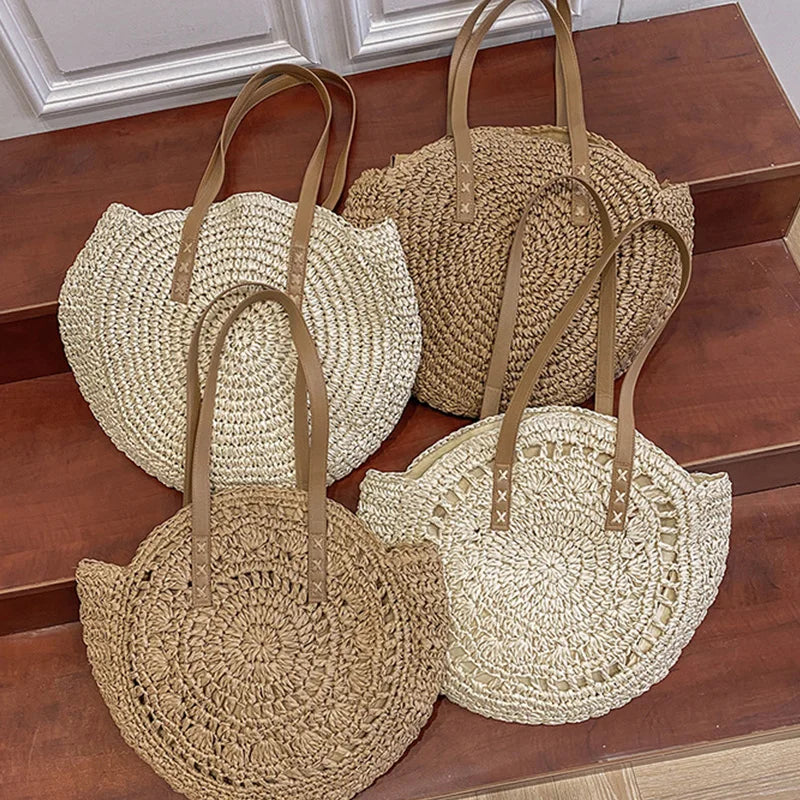 Zoagli - Round Straw Bag
