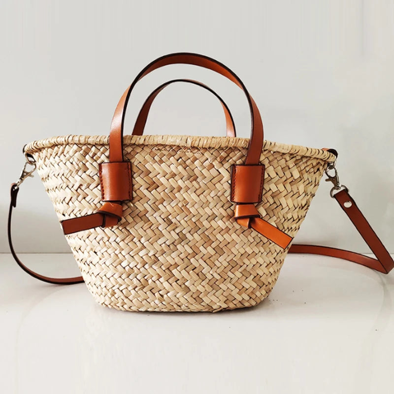 Patmos - Rattan Crossbody Bag in Brown