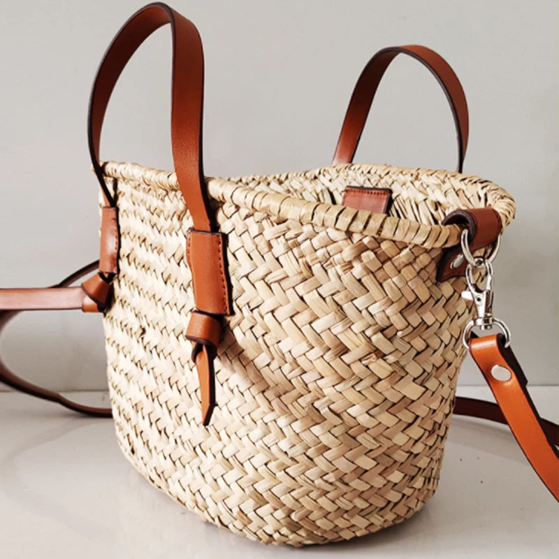 Patmos - Rattan Crossbody Bag in Brown
