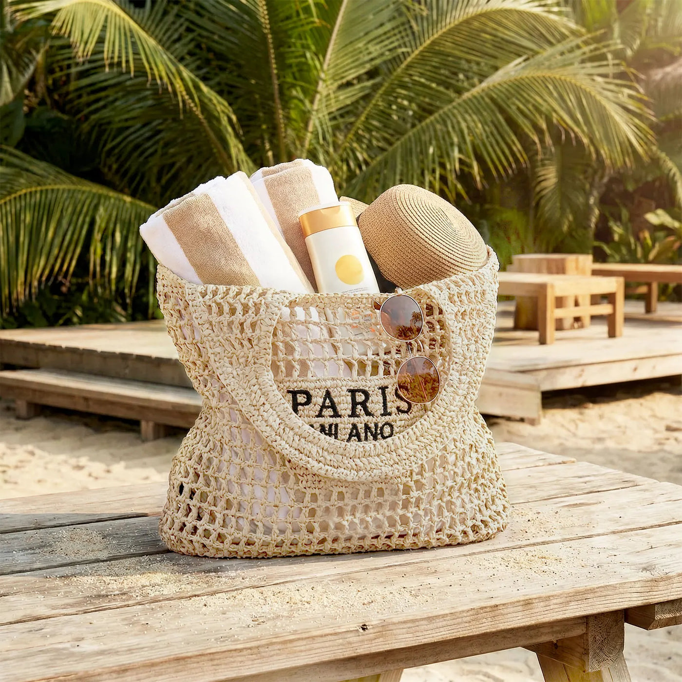 Monemvasia - Straw Beach Tote