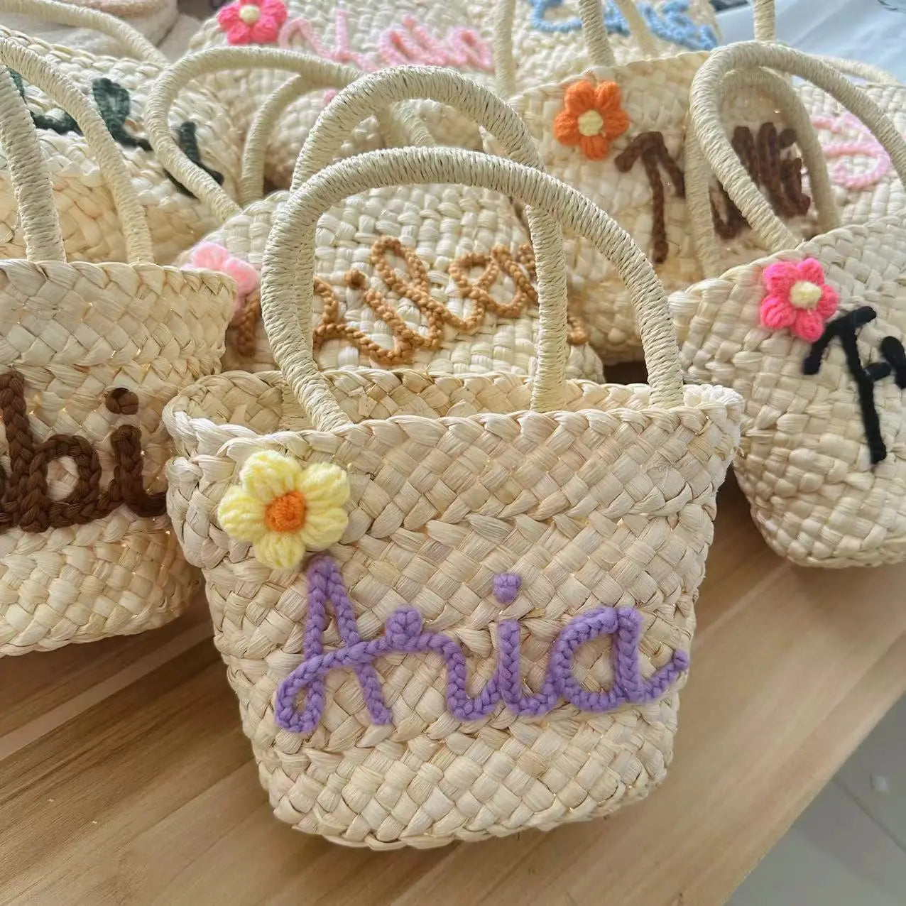 Split - Straw Bucket Bag