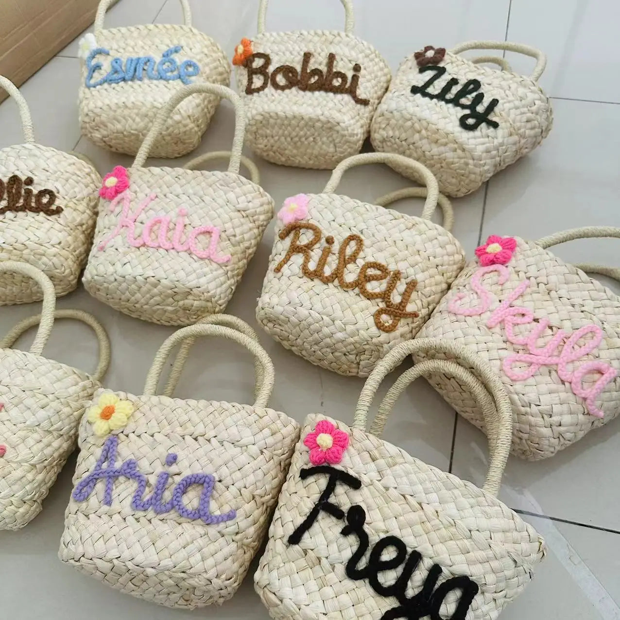 Split - Straw Bucket Bag