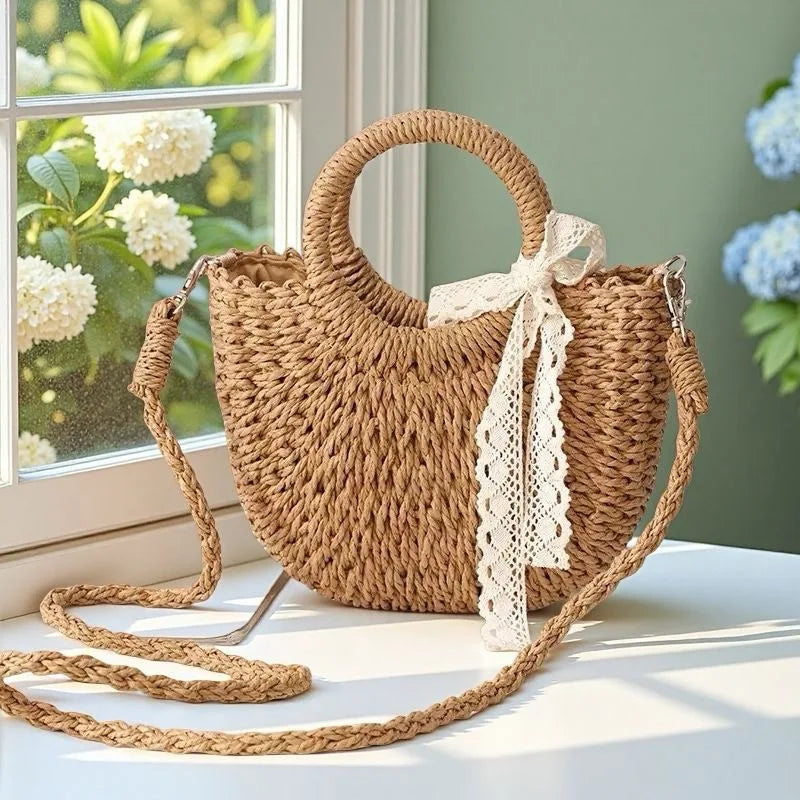Naousa - Straw Crossbody Bag