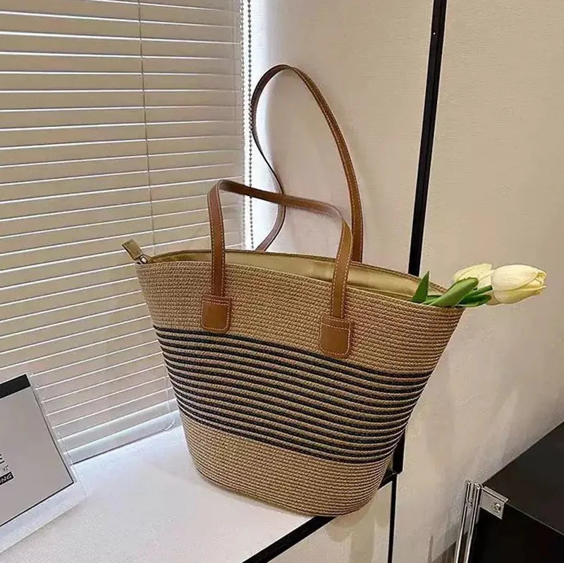 Elounda - Straw Beach Tote