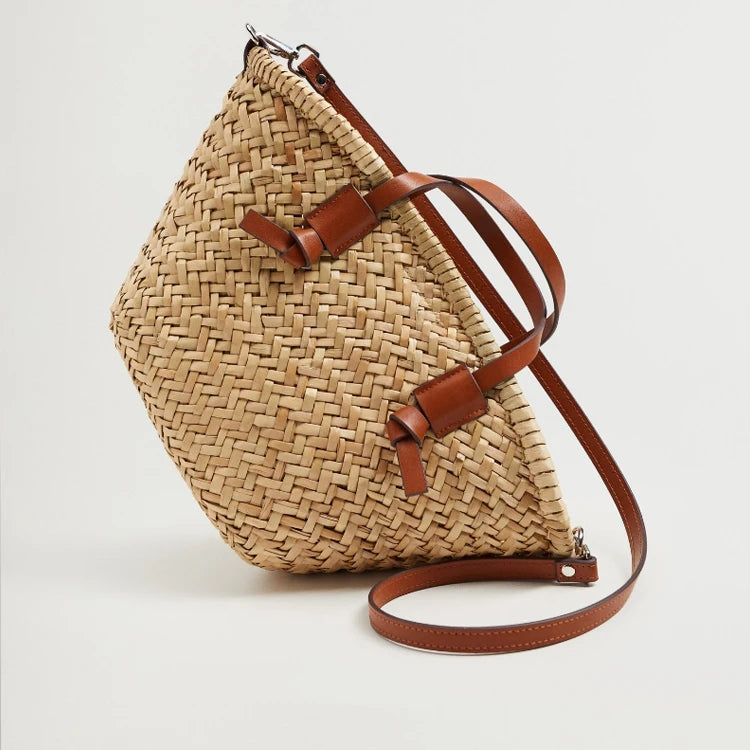 Patmos - Rattan Crossbody Bag in Brown