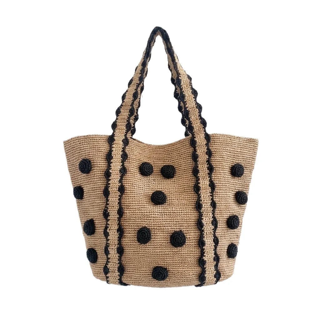 Folegandros - Raffia Tote Bag in Herbal Color