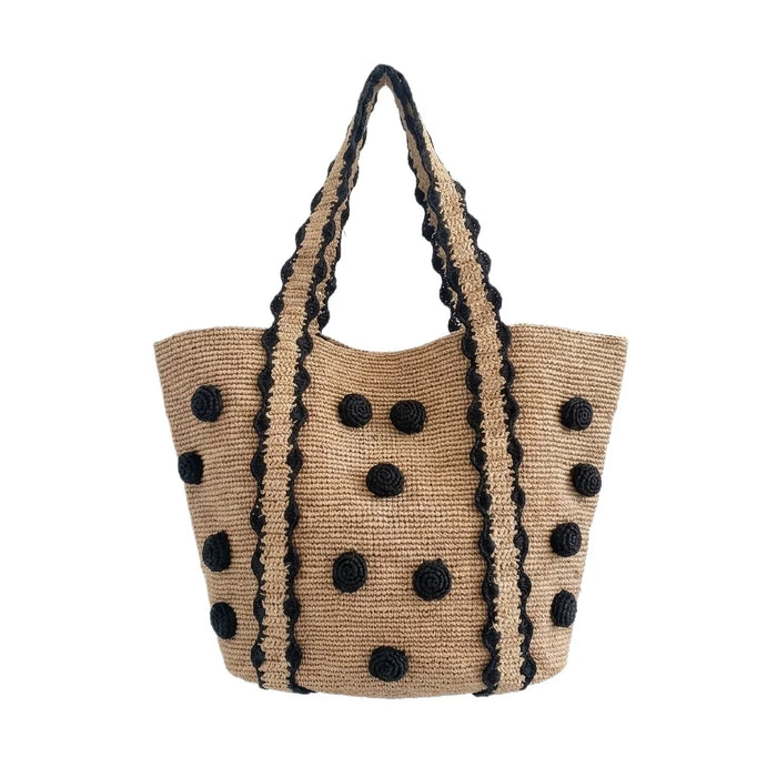 Folegandros - Raffia Tote Bag in Herbal Color